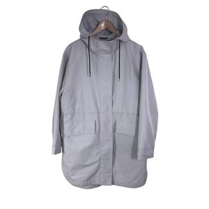 Everlane Renew Anorak Rain Jacket Coat Parka Men's M Blue Hooded Drawstring READ